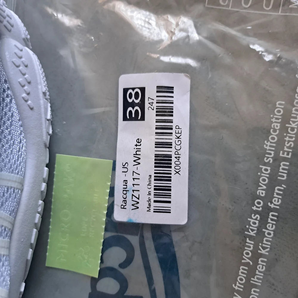 Racqua Water Shoes WZ1117 White Slip On Barefoot Aqua Socks Size‎ 38